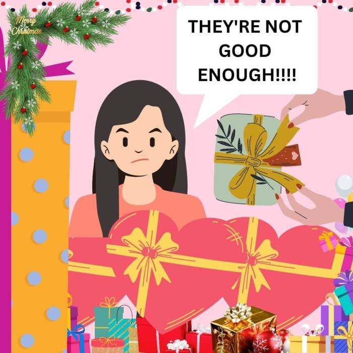 A Karen wife getting spoiled about not having good Christmas presents