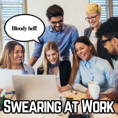 A woman swearing at work during a meeting